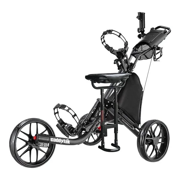 Caddytek CaddyLite EZ-Fold Pro 3 Wheel Golf Push Buggy with Seat