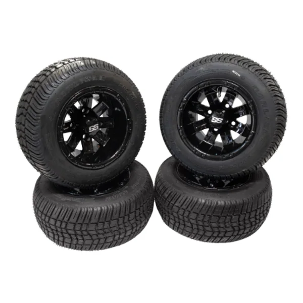 Golf Cart Mag Wheels REX 10 inch Set of 4 Gloss Black