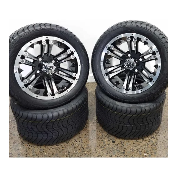 Golf Cart Mag Wheels TORQUE 12 inch Set of 4 Silver