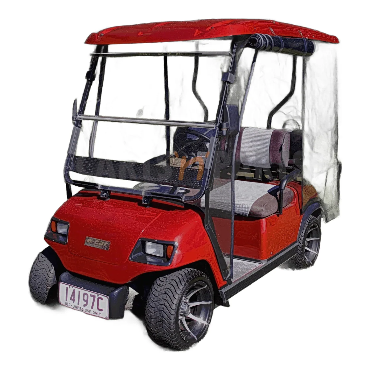 Used 2013 ECAR Martinique 4 Seat Red Golf Cart - image 1
